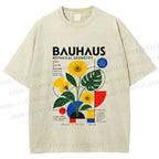Unisex Bauhaus Plants Printed Washed Tee