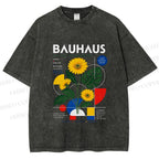 Unisex Bauhaus Plants Printed Washed Tee