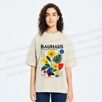 Unisex Bauhaus Plants Printed Washed Tee