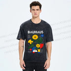 Unisex Bauhaus Plants Printed Washed Tee