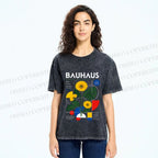 Unisex Bauhaus Plants Printed Washed Tee