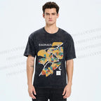Unisex Bauhaus Ginkgo Leaf Printed Washed Tee