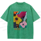 Unisex Yayoi Kusama Flower Printed Washed Tee
