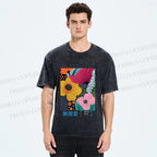 Unisex Yayoi Kusama Flower Printed Washed Tee