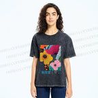 Unisex Yayoi Kusama Flower Printed Washed Tee