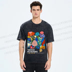 Unisex Yayoi Kusama Plants Printed Washed Tee