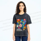 Unisex Yayoi Kusama Plants Printed Washed Tee