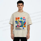 Unisex Yayoi Kusama Plants Printed Washed Tee