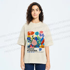 Unisex Yayoi Kusama Plants Printed Washed Tee