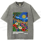 Unisex Yayoi Kusama Meadow Printed Washed Tee