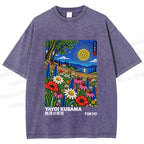 Unisex Yayoi Kusama Meadow Printed Washed Tee