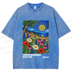 Unisex Yayoi Kusama Meadow Printed Washed Tee