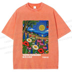 Unisex Yayoi Kusama Meadow Printed Washed Tee