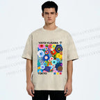 Unisex Yayoi Kusama Flower Printed Washed Tee