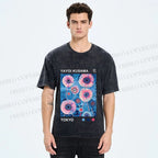 Unisex Yayoi Kusama Flower Printed Washed Tee