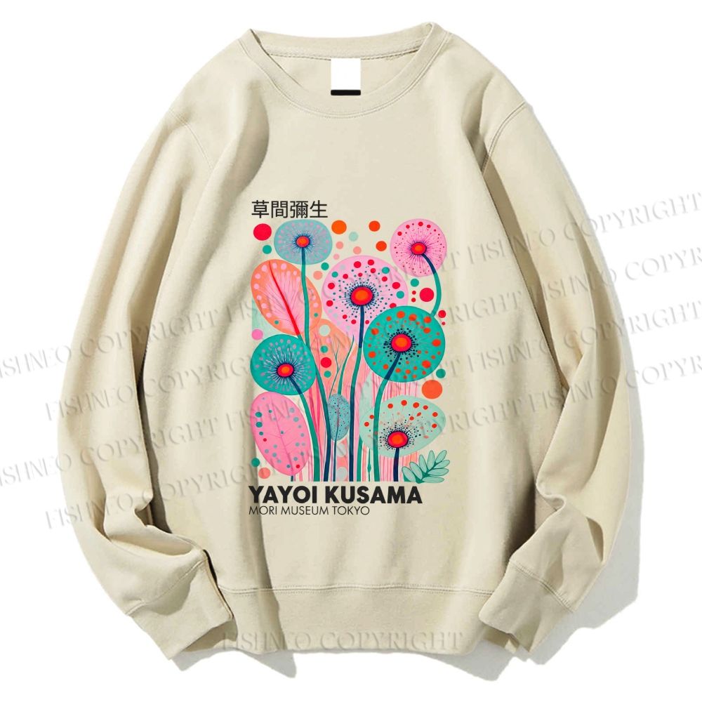 Unisex Yayoi Kusama Dandelion Printed Sweatshirt