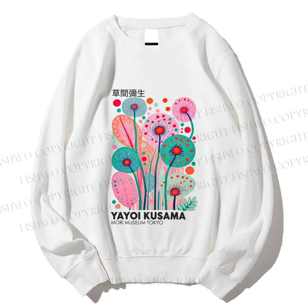 Unisex Yayoi Kusama Dandelion Printed Sweatshirt