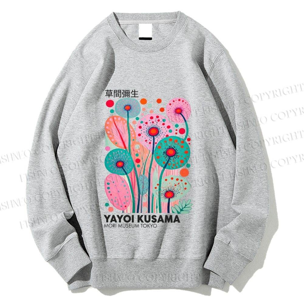 Unisex Yayoi Kusama Dandelion Printed Sweatshirt