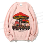 Unisex Yayoi Kusama Mushroom Printed Sweatshirt