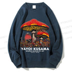 Unisex Yayoi Kusama Mushroom Printed Sweatshirt