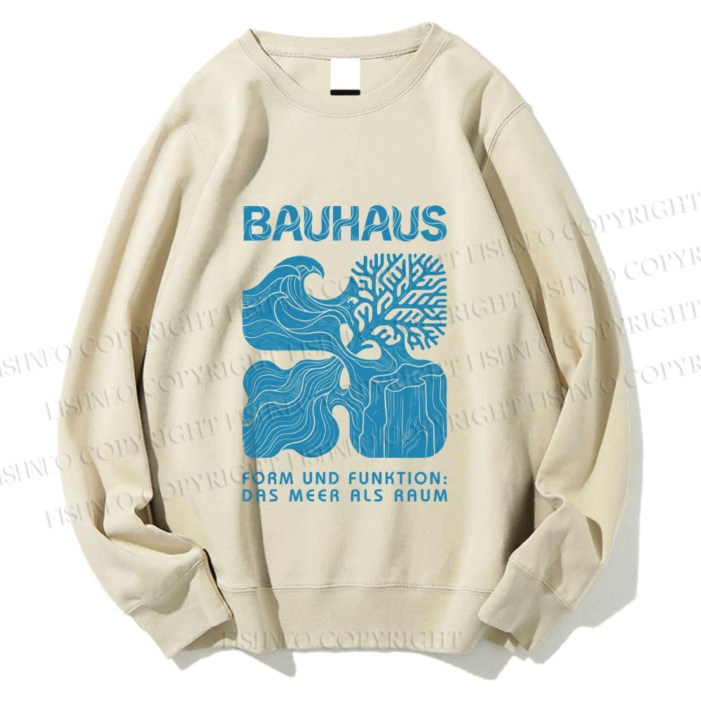 Unisex Bauhaus Abstract Plants Printed Sweatshirt