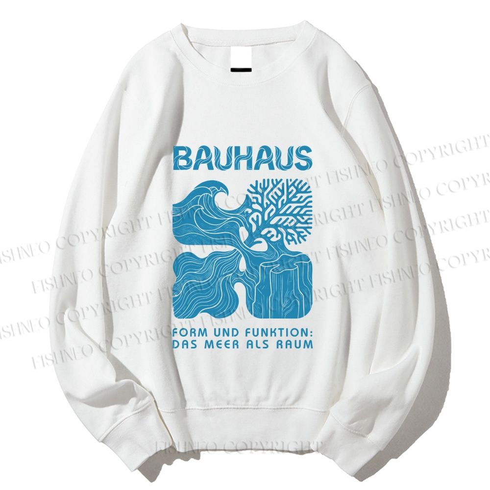 Unisex Bauhaus Abstract Plants Printed Sweatshirt