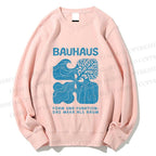 Unisex Bauhaus Abstract Plants Printed Sweatshirt