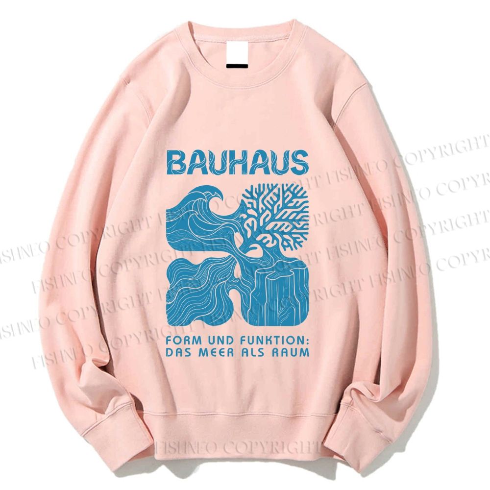 Unisex Bauhaus Abstract Plants Printed Sweatshirt