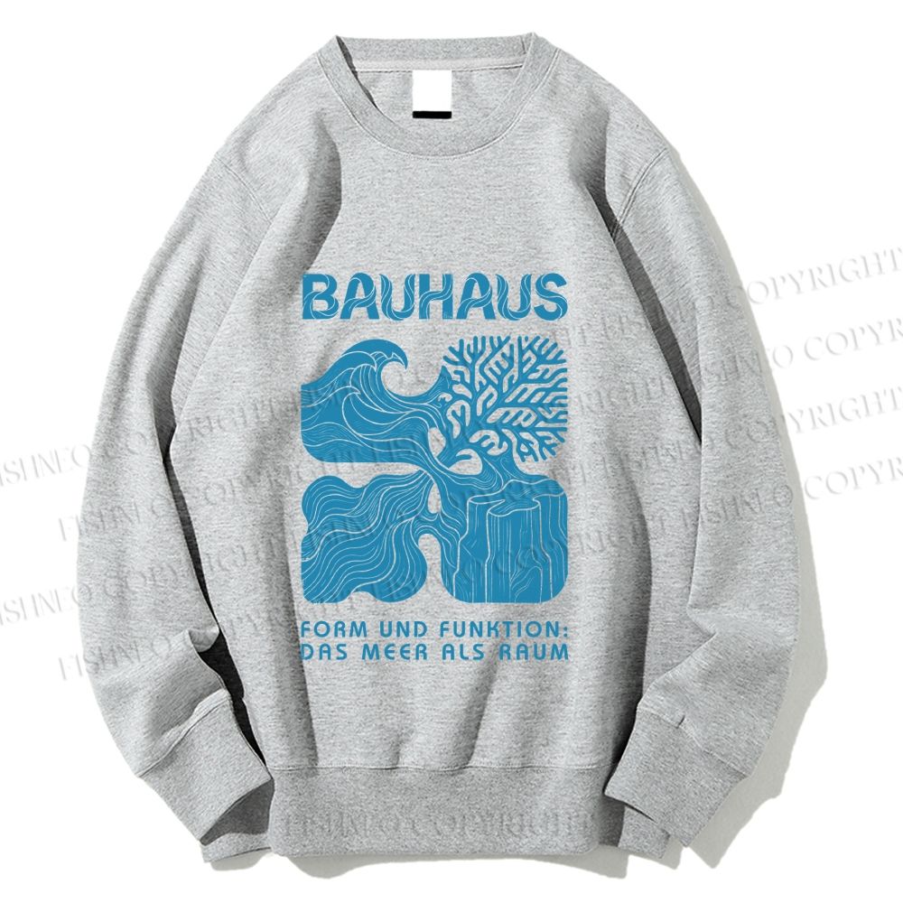 Unisex Bauhaus Abstract Plants Printed Sweatshirt
