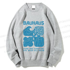 Unisex Bauhaus Abstract Plants Printed Sweatshirt