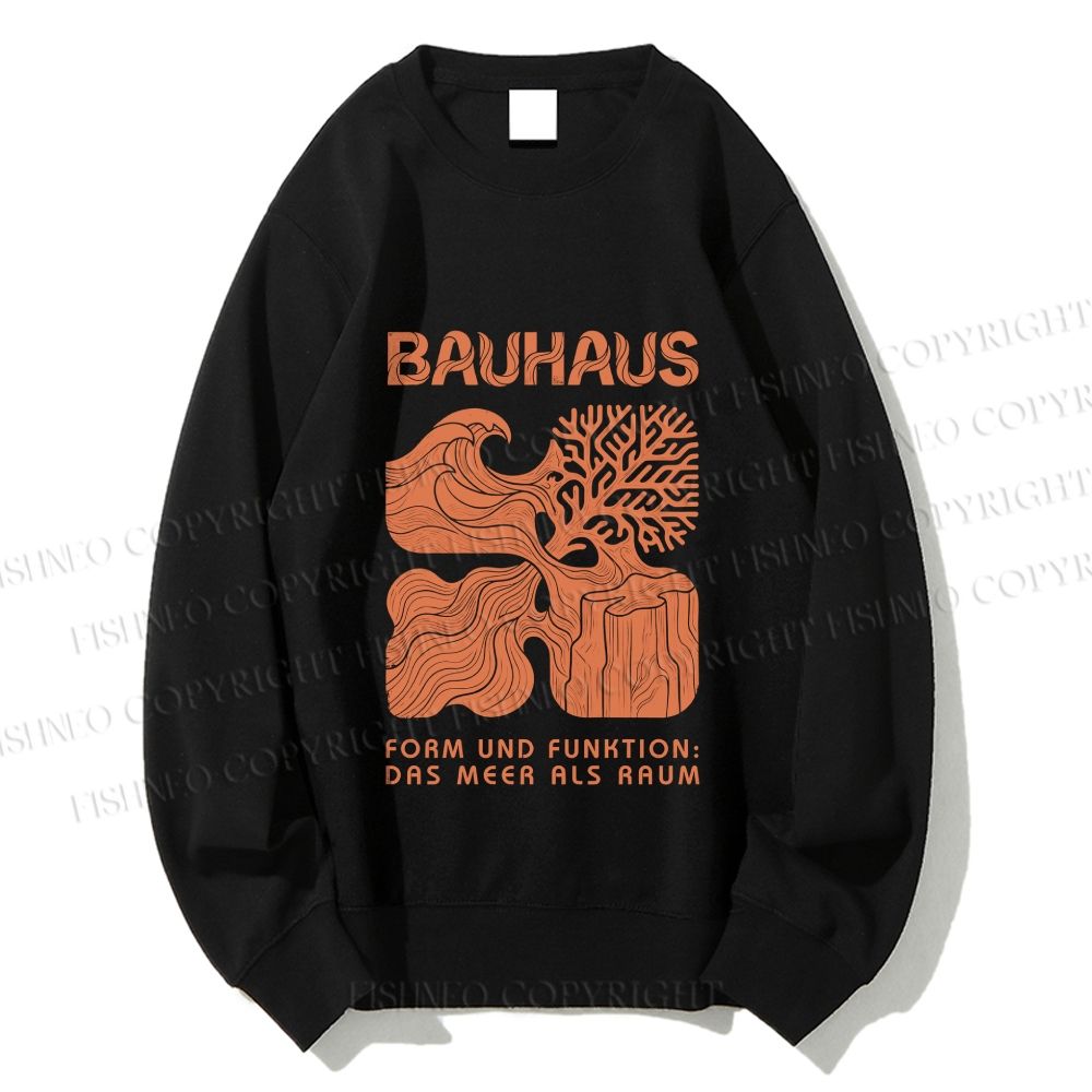 Unisex Bauhaus Abstract Plants Printed Sweatshirt