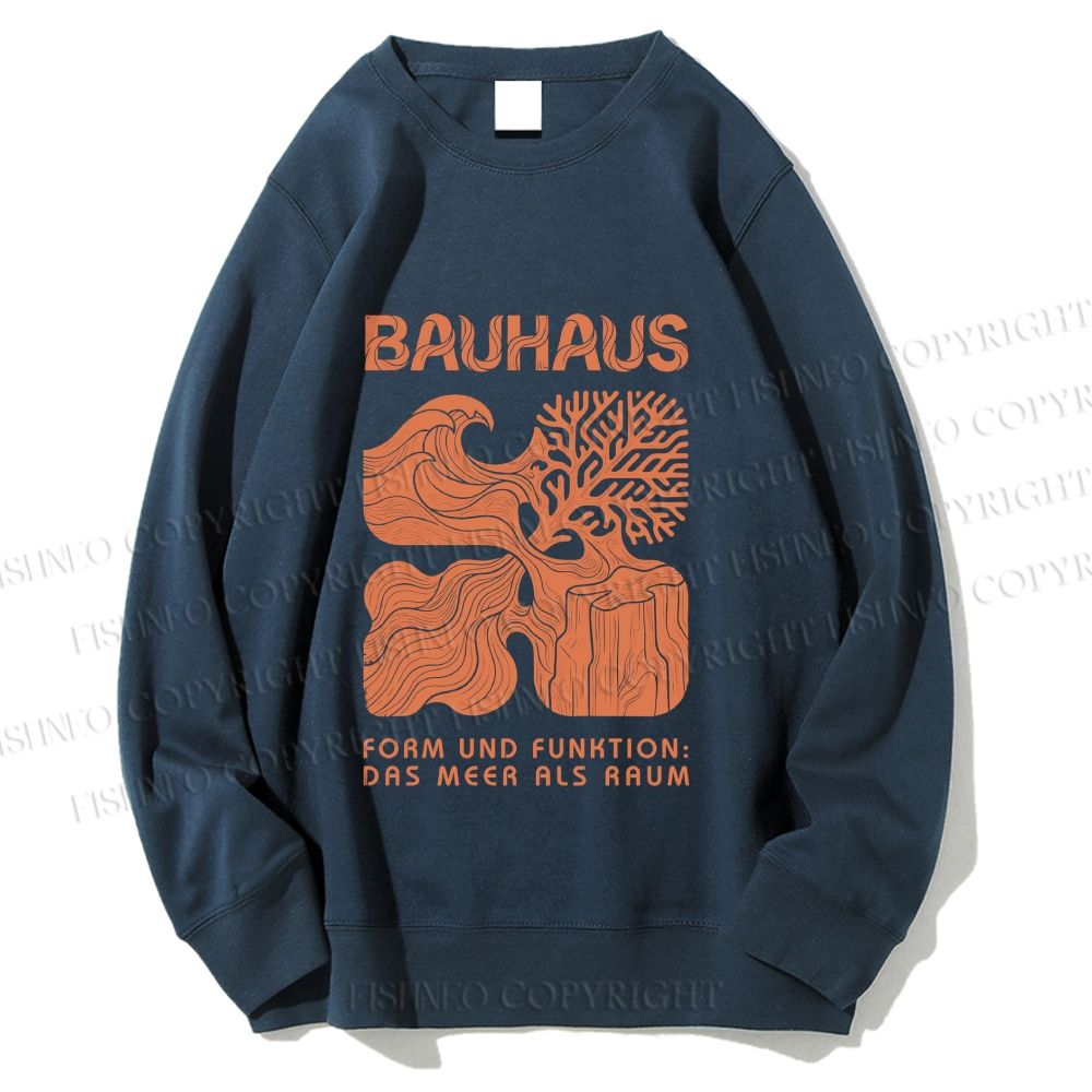 Unisex Bauhaus Abstract Plants Printed Sweatshirt