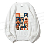 Unisex Bauhaus Cats Printed Sweatshirt