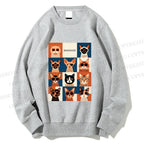 Unisex Bauhaus Cats Printed Sweatshirt
