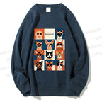 Unisex Bauhaus Cats Printed Sweatshirt