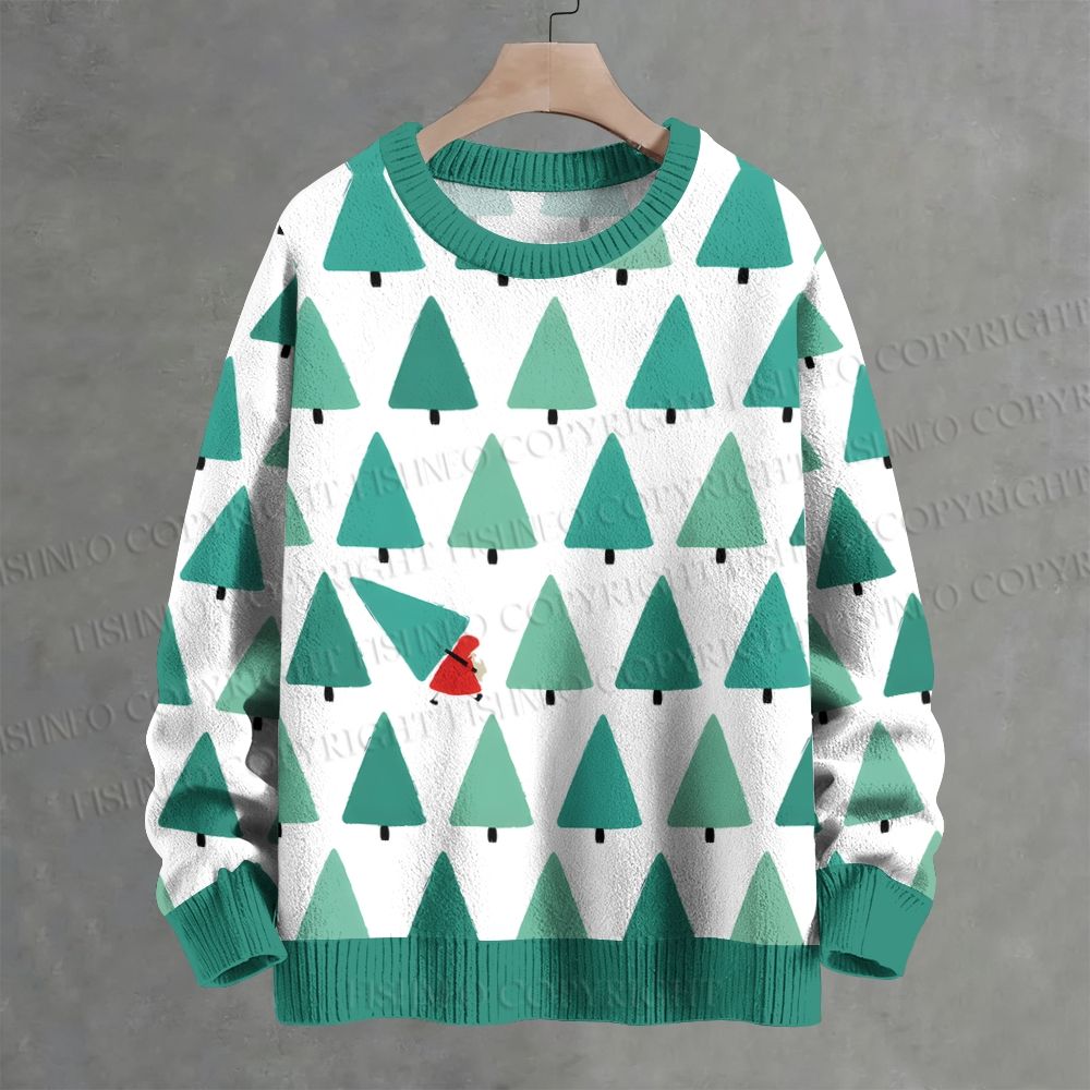 Christmas Wood Crew Neck Sweater