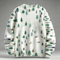 Deers in Christmas Snowy Wood Raglan Sweater
