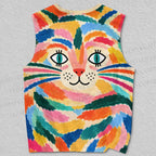 Unisex Funny Cat Printed Tank Top