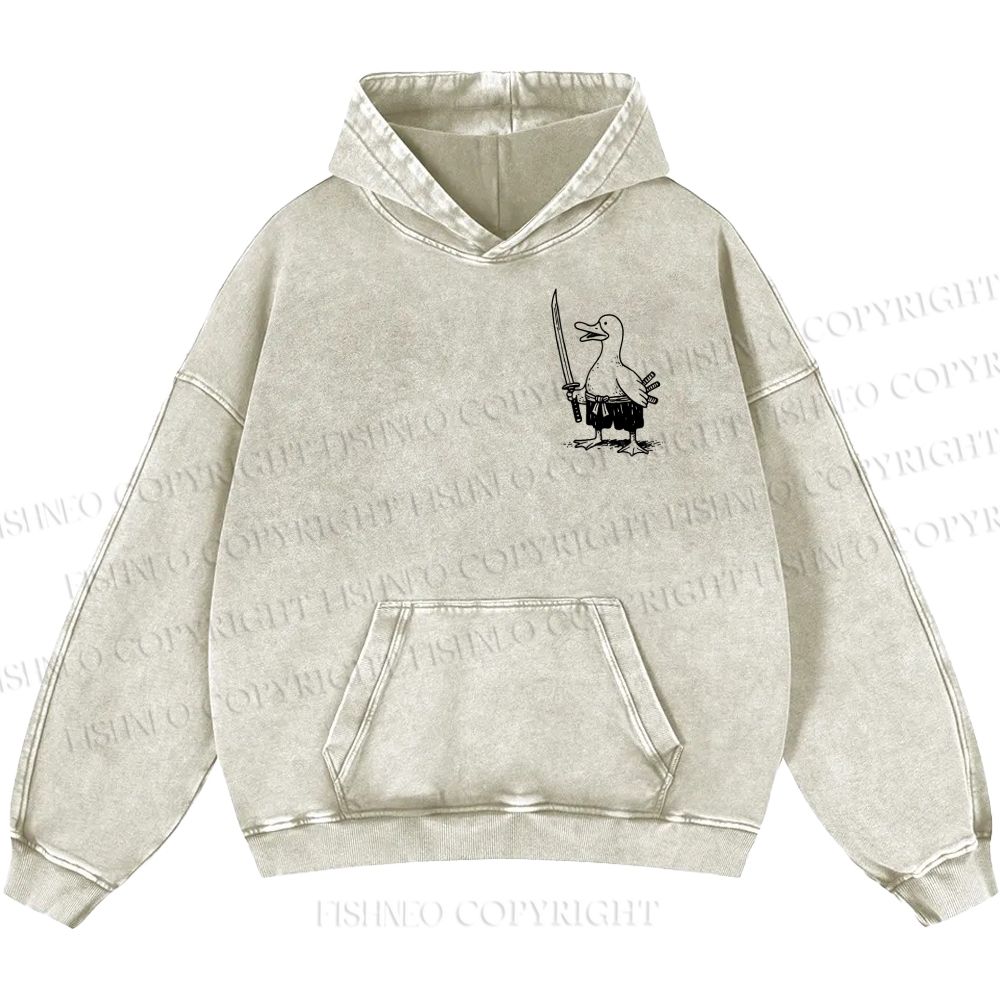 Unisex Samurai Goose Delulu is the Solulu Casual Printed Double-sided Washed Hoodie