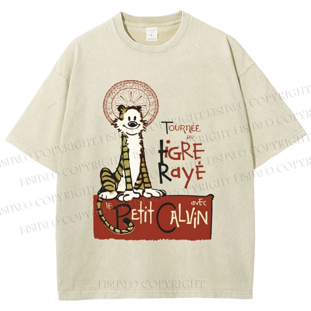 Unisex Calvin and Hobbes Printed Washed Tee