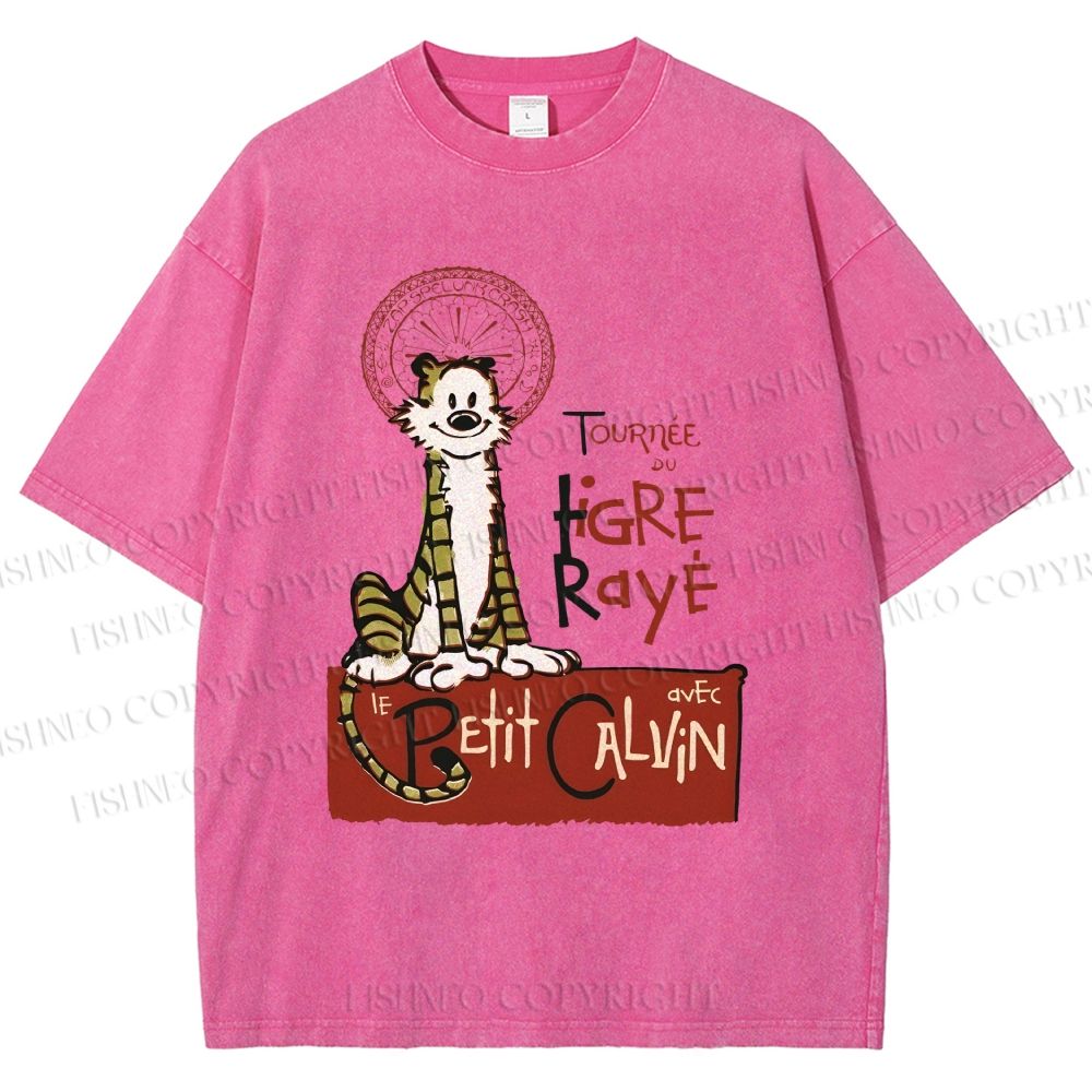 Unisex Calvin and Hobbes Printed Washed Tee