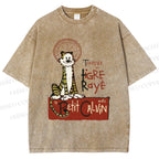 Unisex Calvin and Hobbes Printed Washed Tee