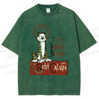 Unisex Calvin and Hobbes Printed Washed Tee
