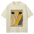 Unisex Ox in Klimt Art Style Printed Washed Tee