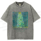 Unisex Klimt the Sunflower Printed Washed Tee