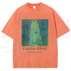 Unisex Klimt the Sunflower Printed Washed Tee