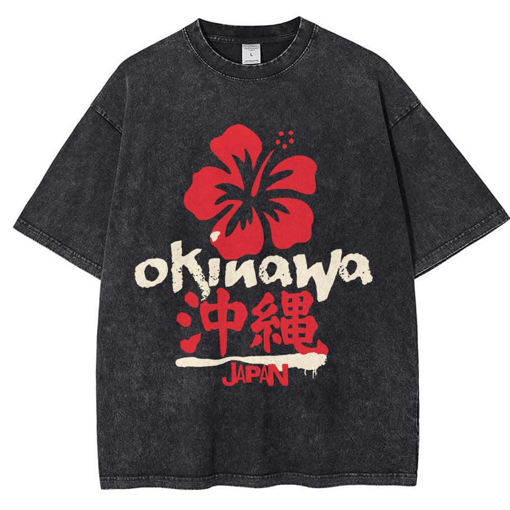 Okinawa Japan Vintage Wash Japanese Design T-Shirt