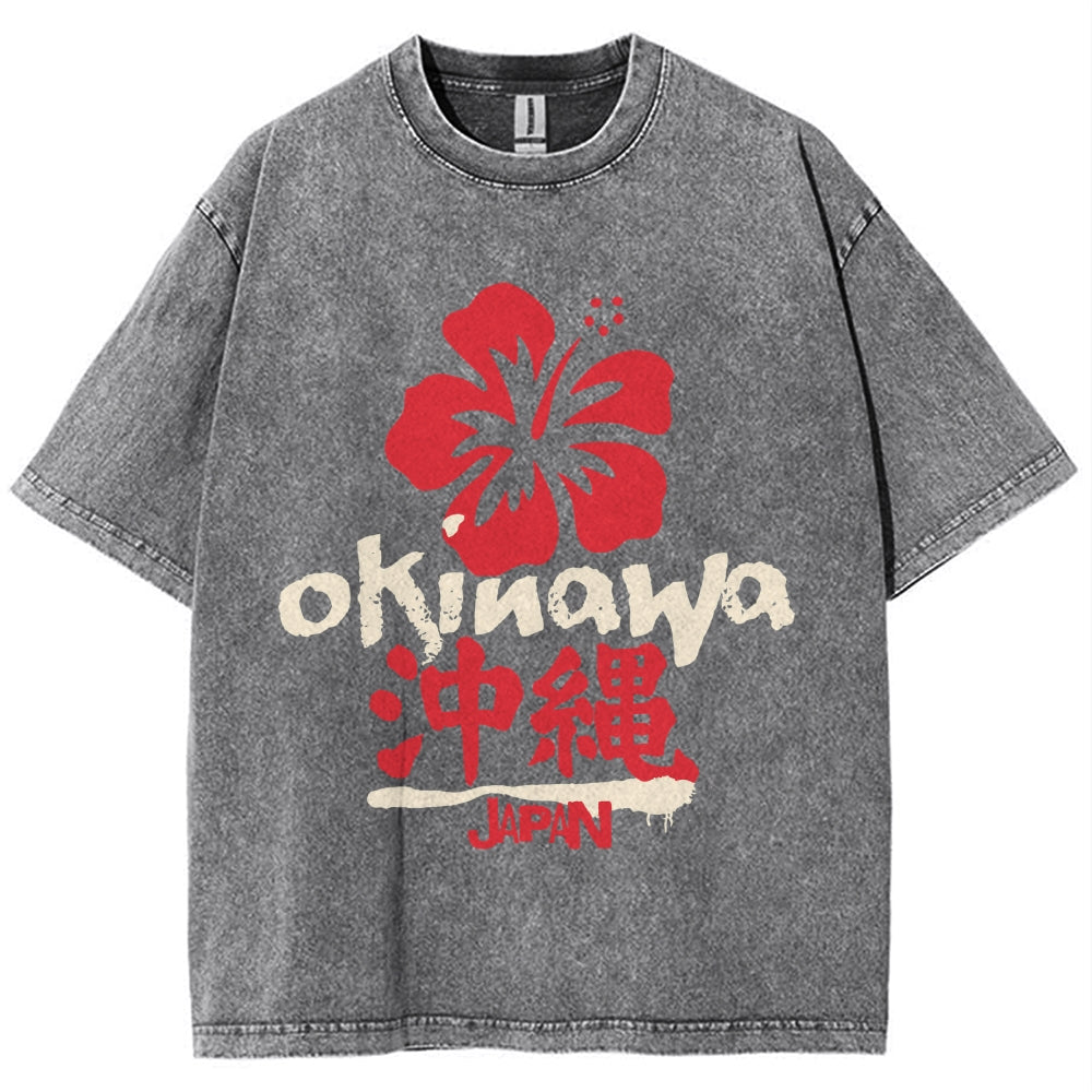 Okinawa Japan Vintage Wash Japanese Design T-Shirt