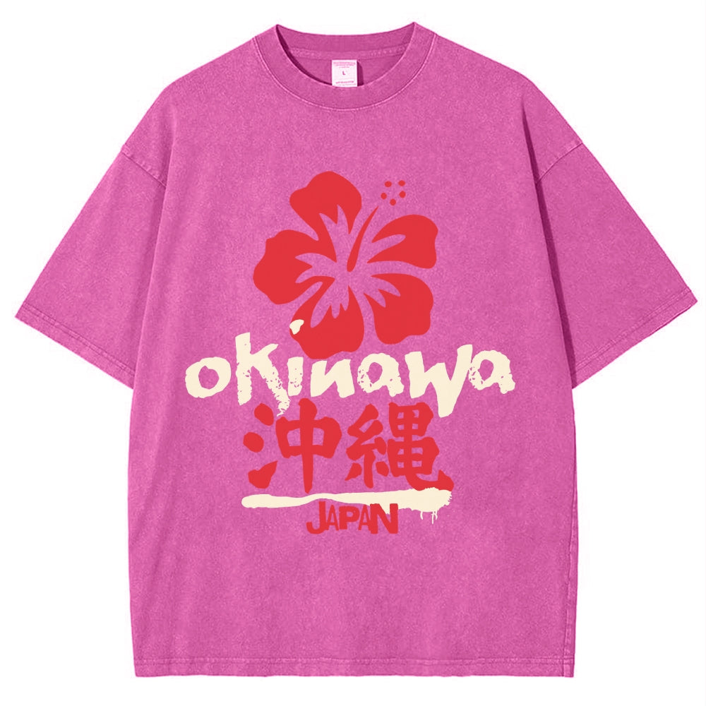 Okinawa Japan Vintage Wash Japanese Design T-Shirt