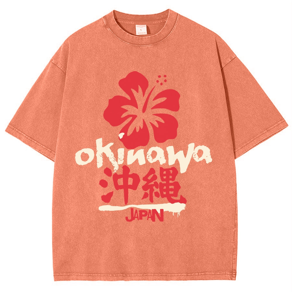 Okinawa Japan Vintage Wash Japanese Design T-Shirt